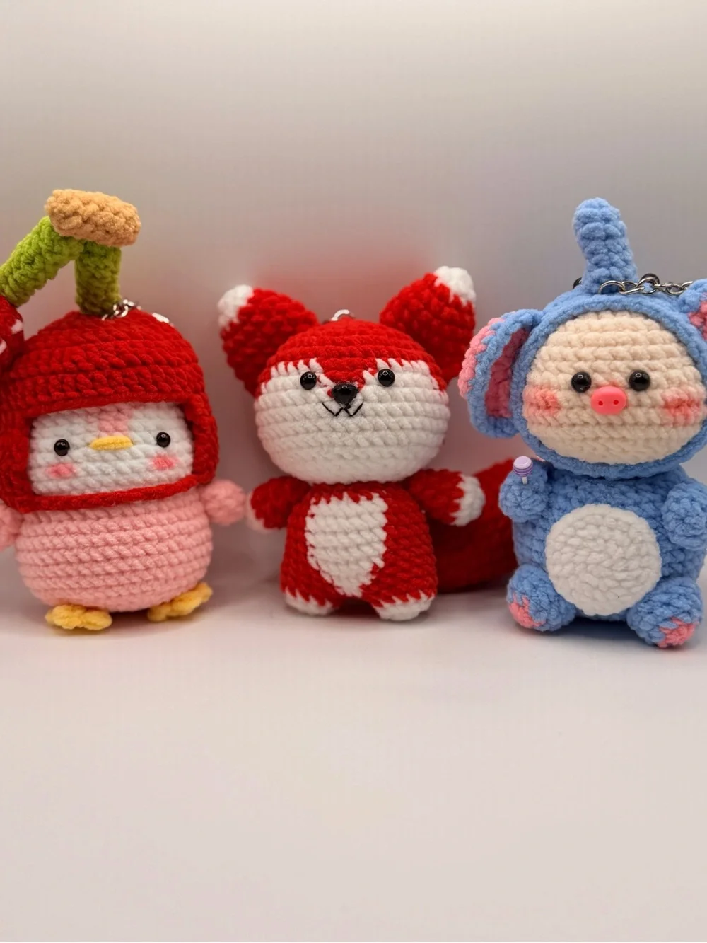 Handmade Plush Bunny Toy in Aqua and Caramel - Cute Crochet Small Pet Accessory